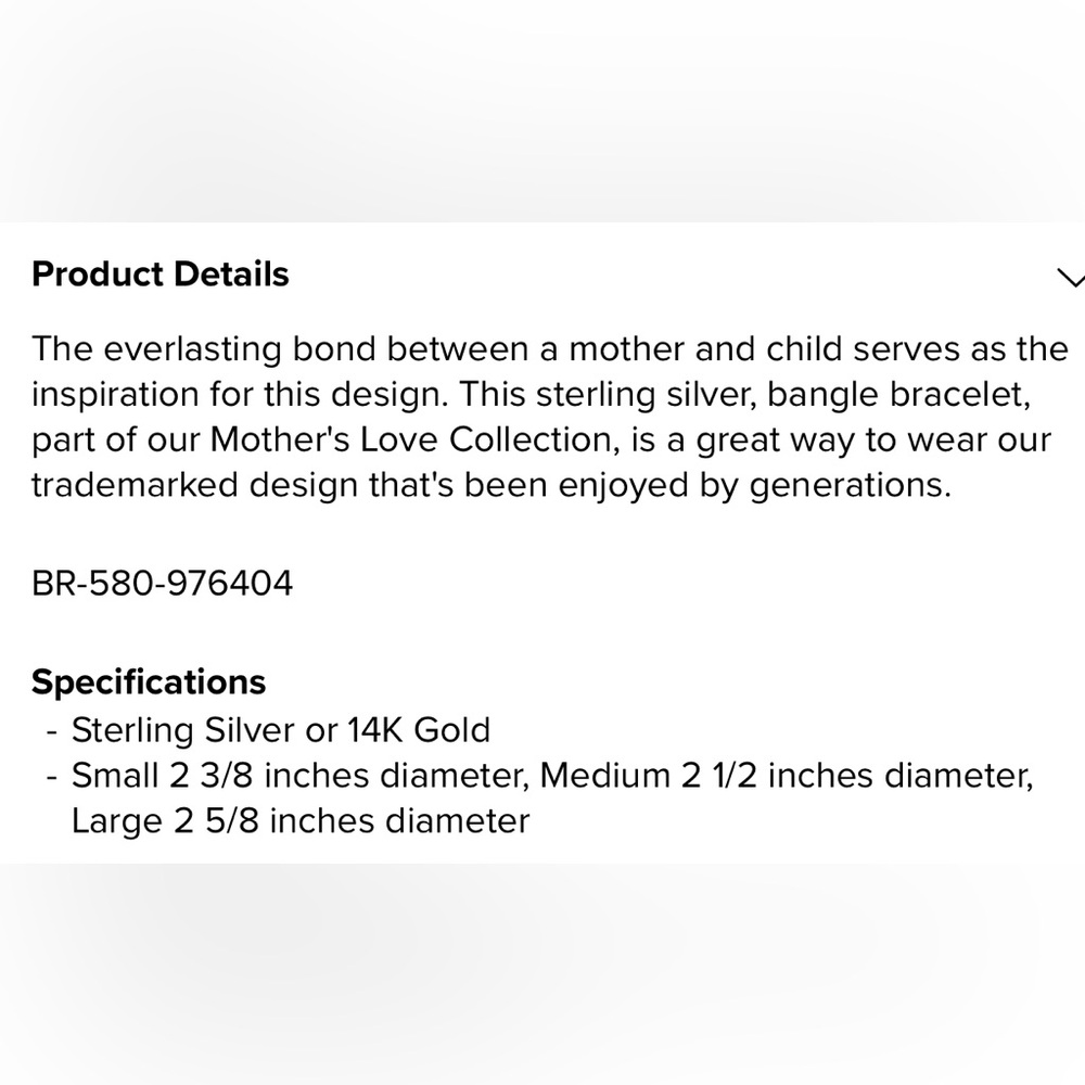 James Avery Mother's Love Bangle Bracelet Sterling Silver- size small - Picture 8 of 8